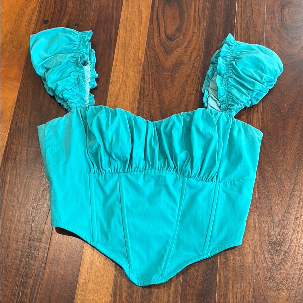 Corset Style Turquoise Going Out Top